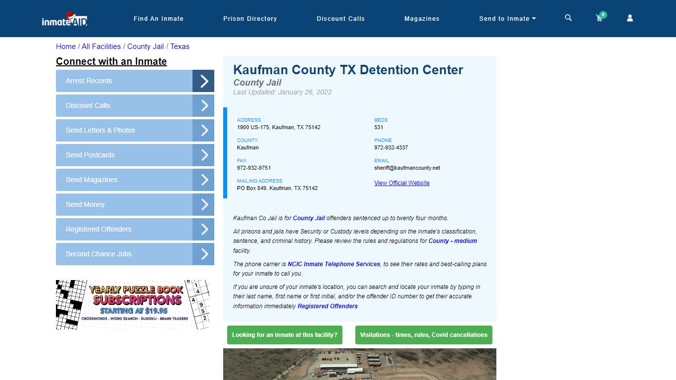 Kaufman County TX Detention Center - Inmate Locator - Kaufman, TX